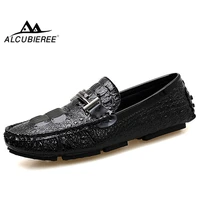 alcubieree big size 48 men boat shoes high quality leather male casual shoes slip on flats loafers fashion men moccasins