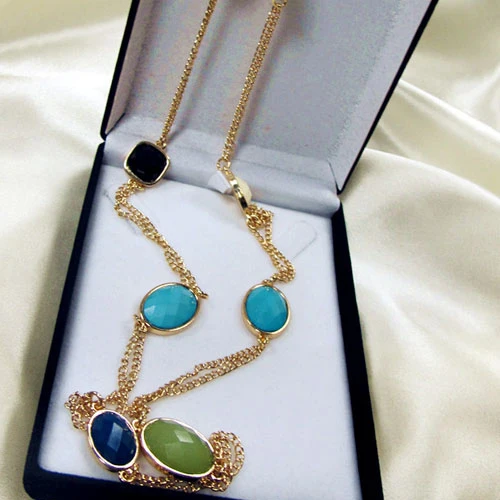 Длинное ожерелье массивное новые модные ювелирные изделия для женщин золотое