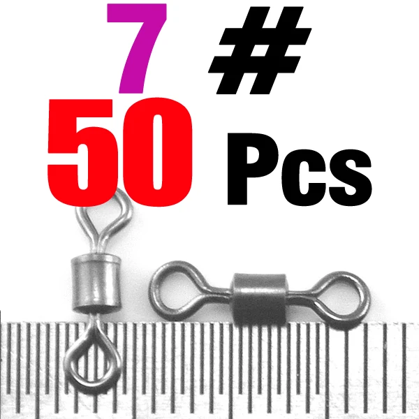 50pcs 7 MNFT 50PCS12. 5 мм-8 мм шарикоподшипник рыболовные роликовые вращающиеся Твердые кольца Разъемы нержавеющая антикоррозионная снасть аксессуар 6#-14 - Цвет: 50pcs 7