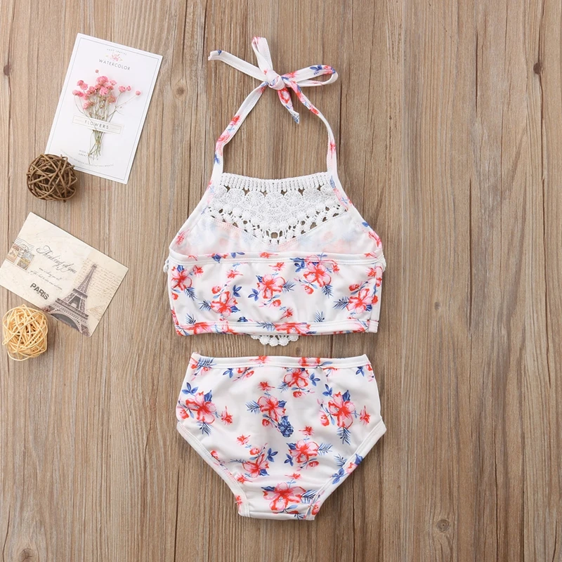 New Infant Baby Girls Lace Floral Bikini Set Swimwear Bathing Suit Swimsuit Beachwear Clothes Casual | Спорт и развлечения