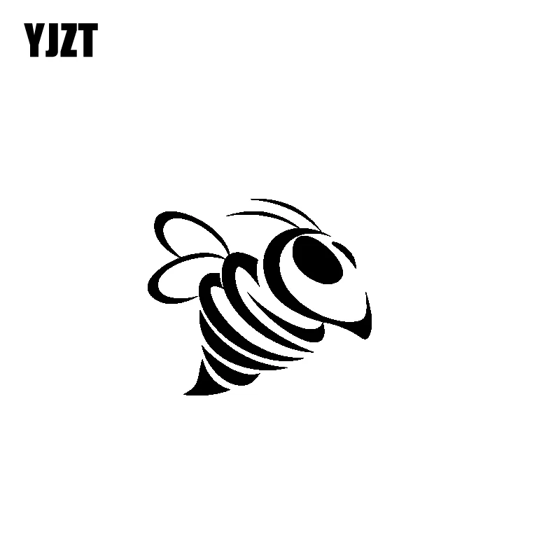 

YJZT 14.6CM*12.8CM Minimalist Interesting Honey Bee Artistic Dazzling Vinyl Decal Car Sticker Black/Silver C19-1477