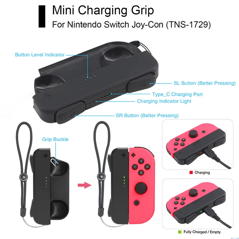 Мини контроллер джойстика для Nintendo Switch Joy con зарядное устройство Dock Station|Зарядные