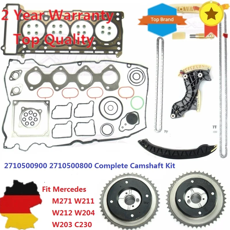 

AP02 Cam Timing Chain Kit Camshaft HEAD valve For MERCEDES W203 W204 W211 M 271 M271 2710521116 2710500900 2710500800 2710501447