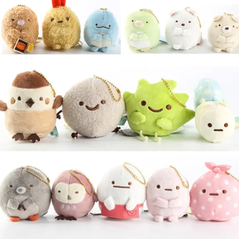 

JY 6pcs/Lot Japan Sumikko Plush Toys Small Pendant Keychain Doll 8*7Cm 17Kinds WJ01