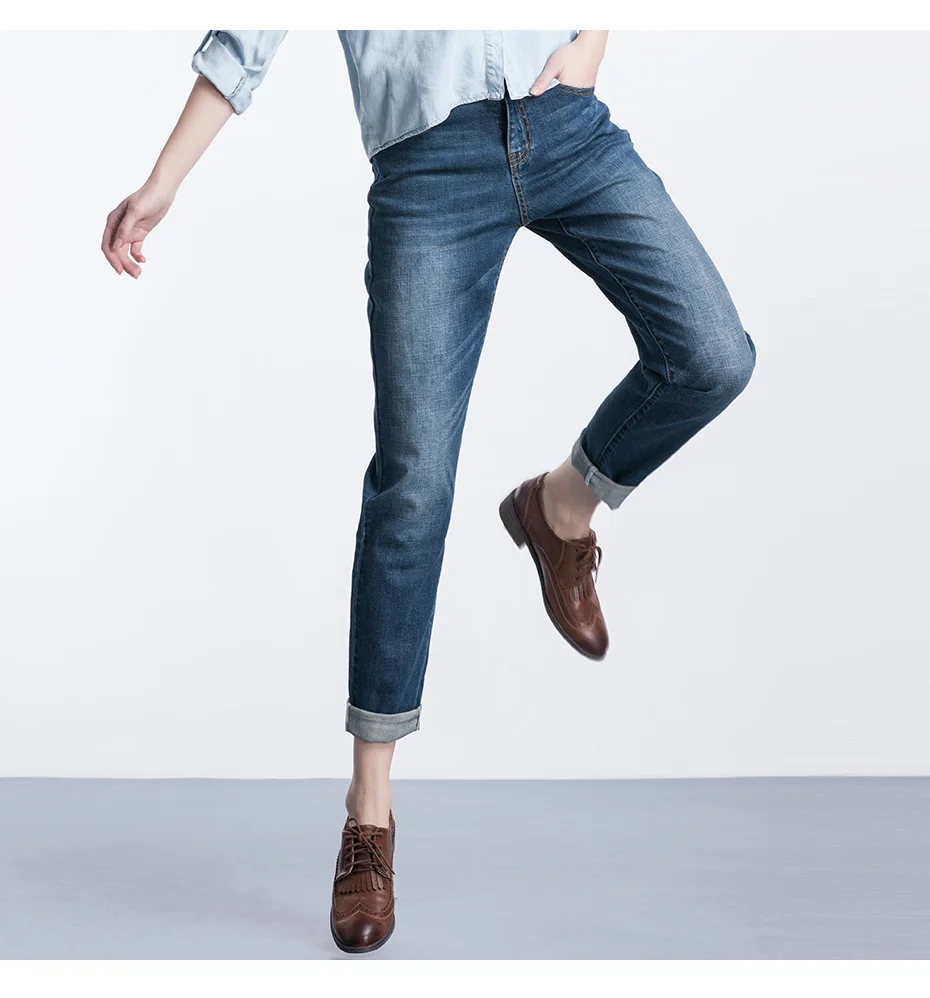 Женские джинсы-бойфренды LEIJIJEANS, модные винтажные синие свободные эластичные джинсы полной длины, со средней посадкой, с эффектом потертости, большие размеры, весна