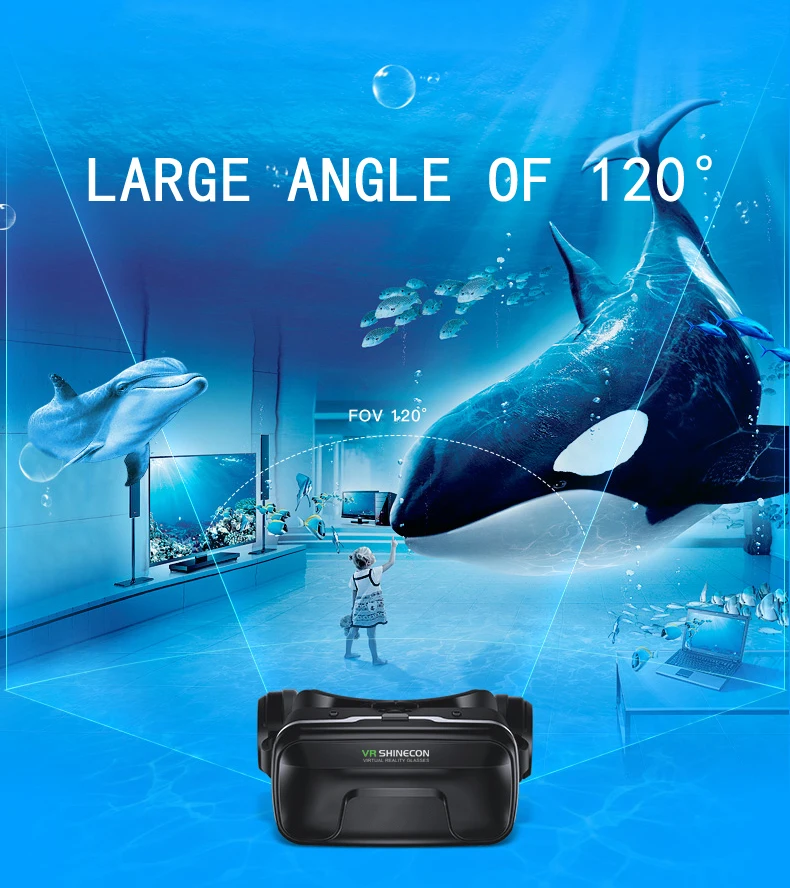 Новинка VR shinecon 6,0, гарнитура, обновленная версия, Очки виртуальной реальности, 3D очки VR, гарнитура для шлема, игровая коробка, игровая коробка