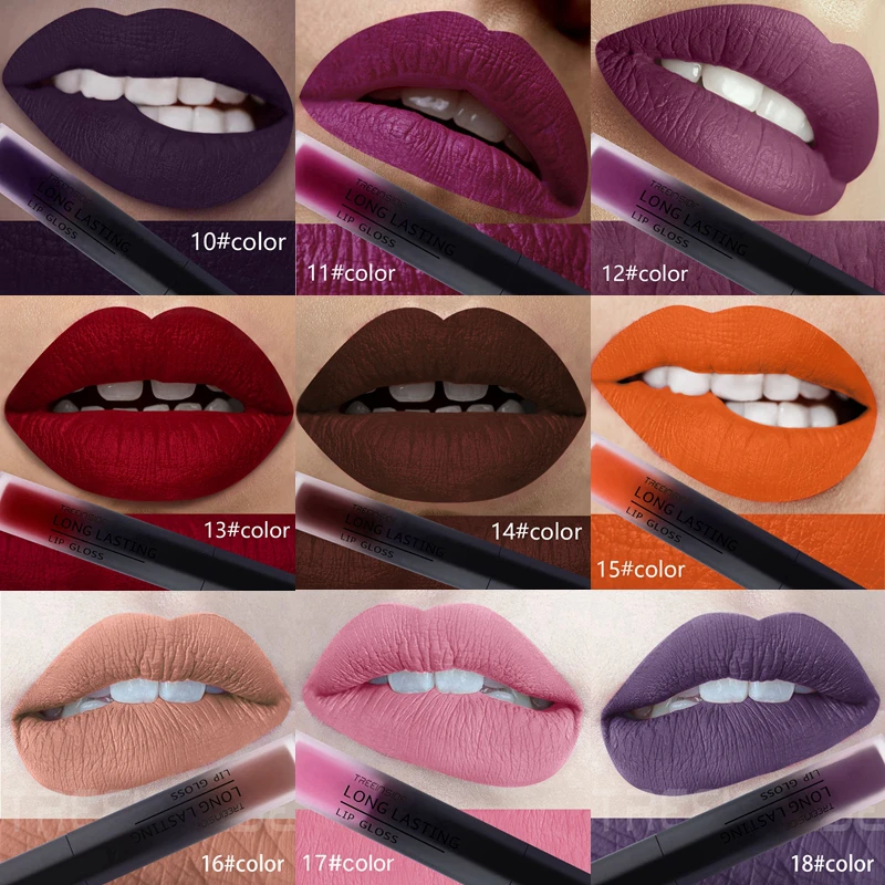 Жидкая губная помада для макияжа губ ультраматовый блеск водостойкий красный