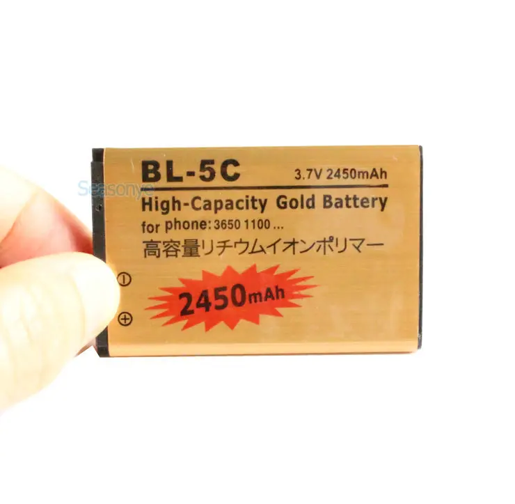 Seasonye 2450 мАч BL-5C BL5C BL 5C золотистый Сменный аккумулятор для Nokia 2710 2730c 3100 3105 3109C 3110C 3120 3110 3125 3208c