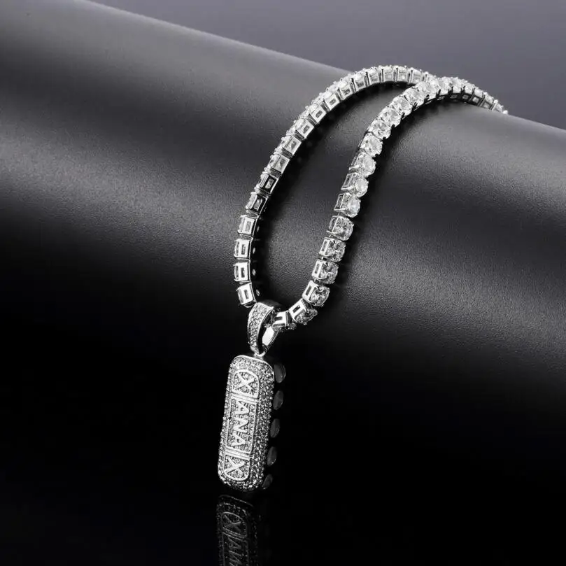 Хип хоп золотой цвет 1 ряд Bling Iced Out микро проложили CZ камень Xanax Pill ожерелье и