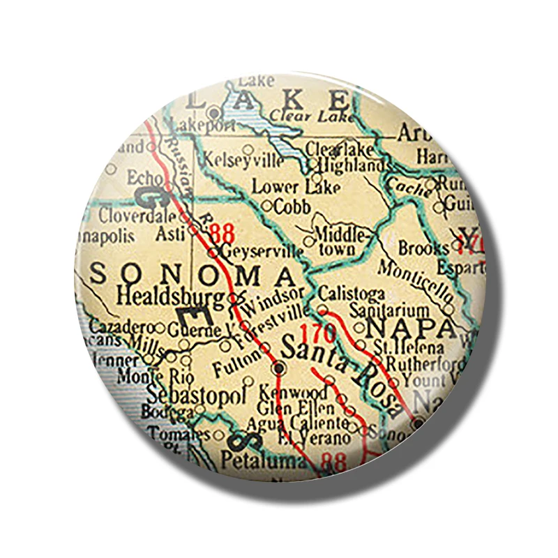 California Oklahoma banglahoa gainestel Taiwan Asia Minnesota Oregon, Нью-Йоркская карта, сувенир магнитик на холодильник декор для холодильника - Цвет: California