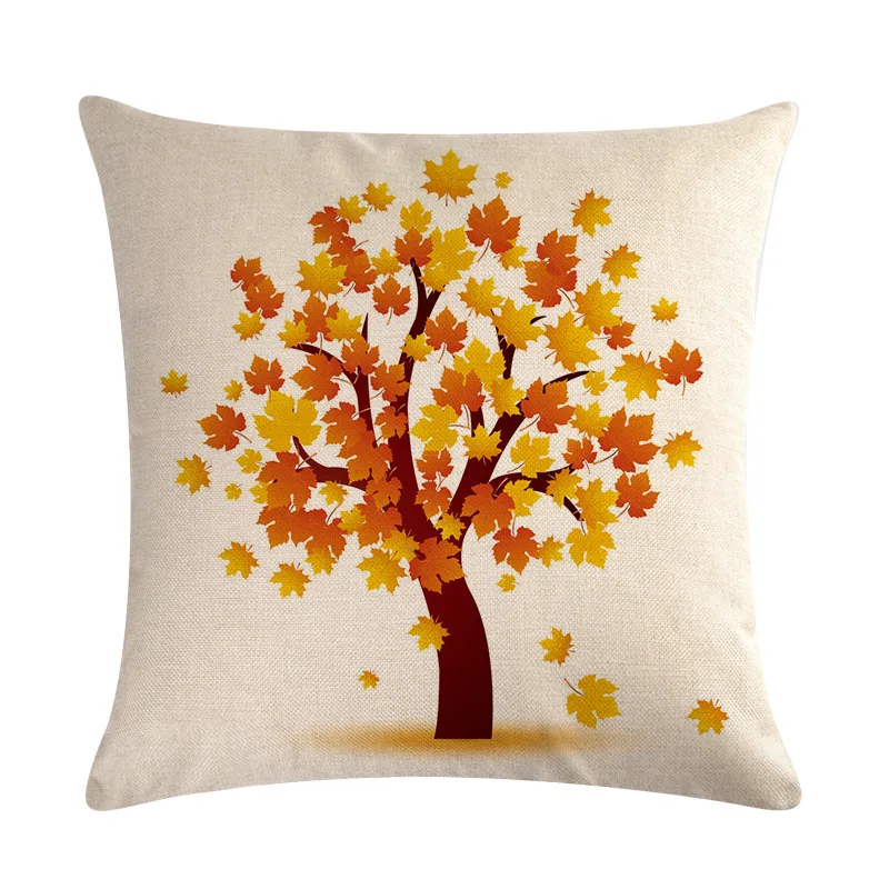 Европейский рукав для подушки с темными листьями хлопковая и льняная подушка