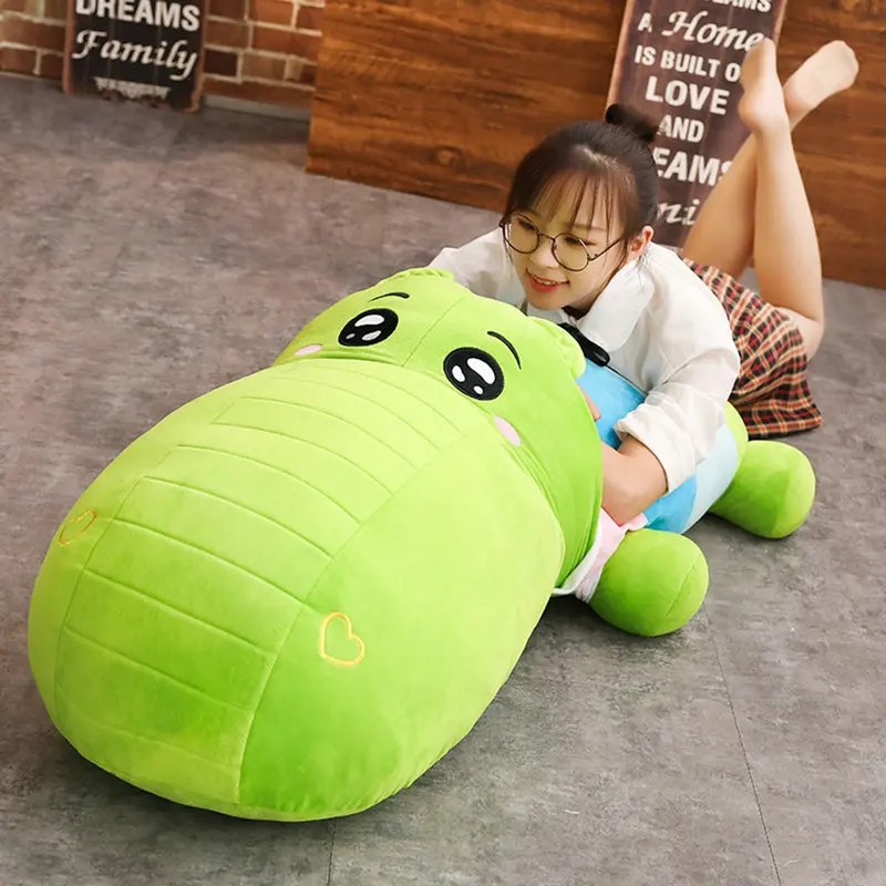 

80-140cm Cute Animals Hippo Rhinoceros Crocodile Plush Toys Stuffed Cartoon Pillows Lovely Gift Doll for Kids Gifts