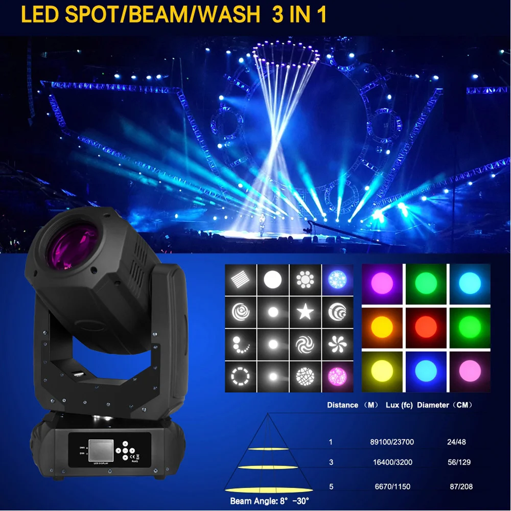 Dj Pro 200 Вт светодиодный лир движущаяся головка светильник луч точечный промывка светодиодный освещение вечеринки Dj сценический светильник ing Effect ночной клуб Dj лазерный светильник