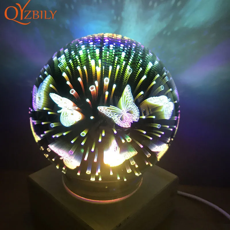 Настольные лампы 3D Красочные USB волшебное Хрустальное стекло Рождественский