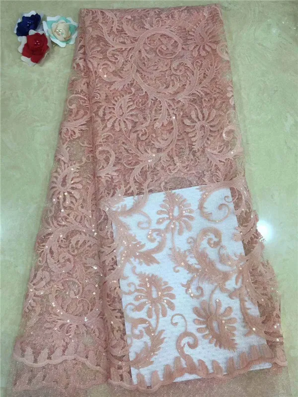 

African Lace Fabric With Sequin Embroidery Sequins Tulle Lace 2019 Super New French Tulle Sequined Lace Fabric For Evening Dress