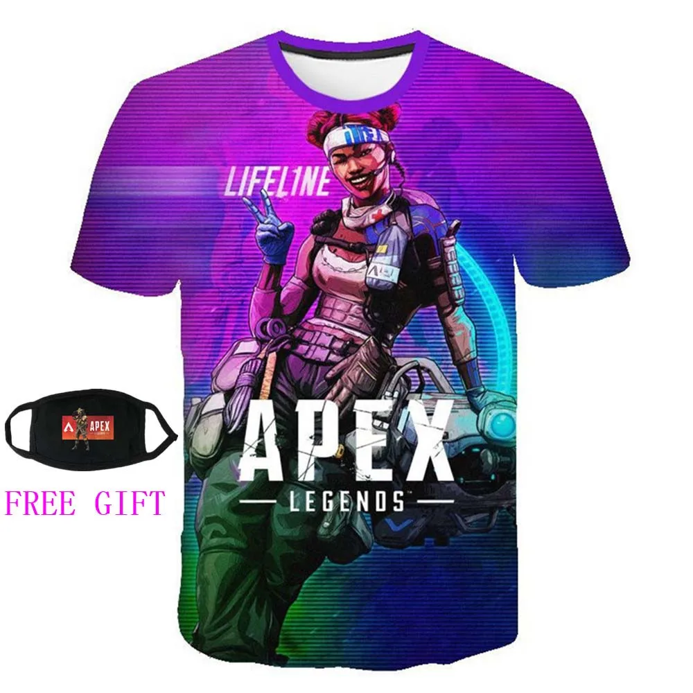 ZSQH Apex легенды футболки черный 100% хлопок unisexxcosplay костюм шорты для женщин рукавом
