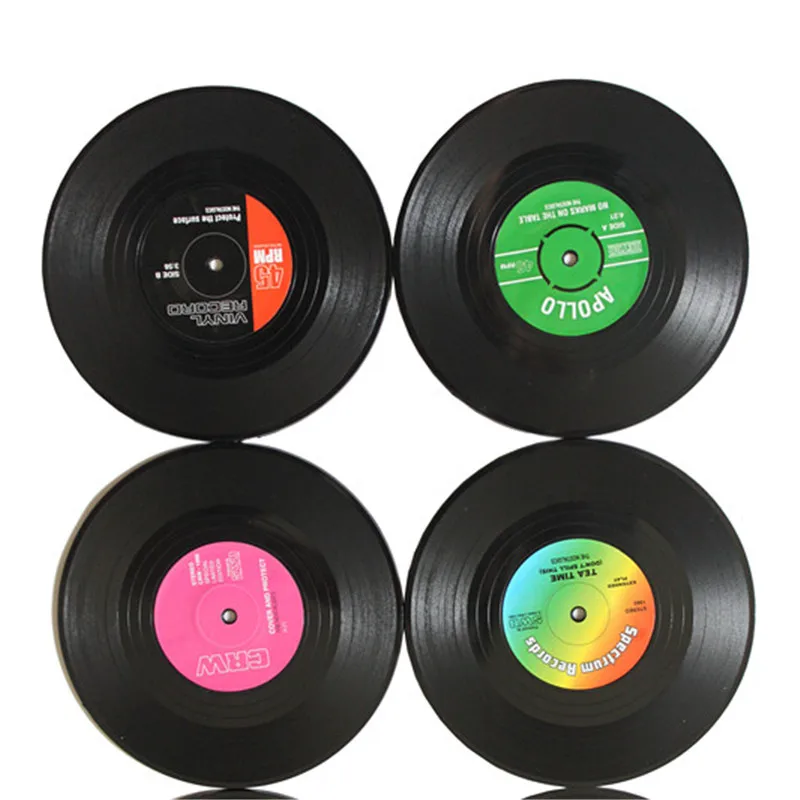 Винтажные виниловые подставки для напитков Противоскользящие коврики кофейных