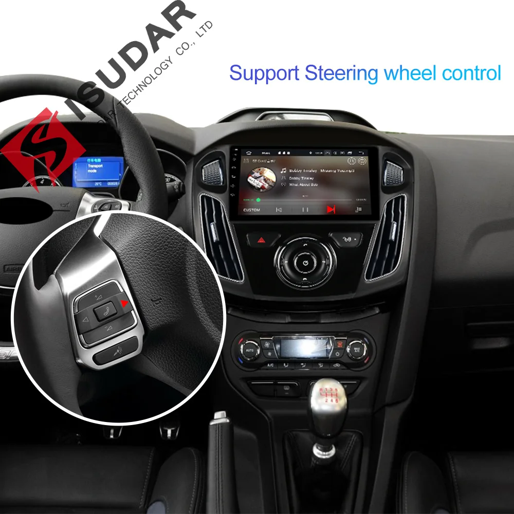 Isudar 1 Din Авто Радио Android 9 для Ford/Focus 3 2012 2014 Автомобильный мультимедийный стерео
