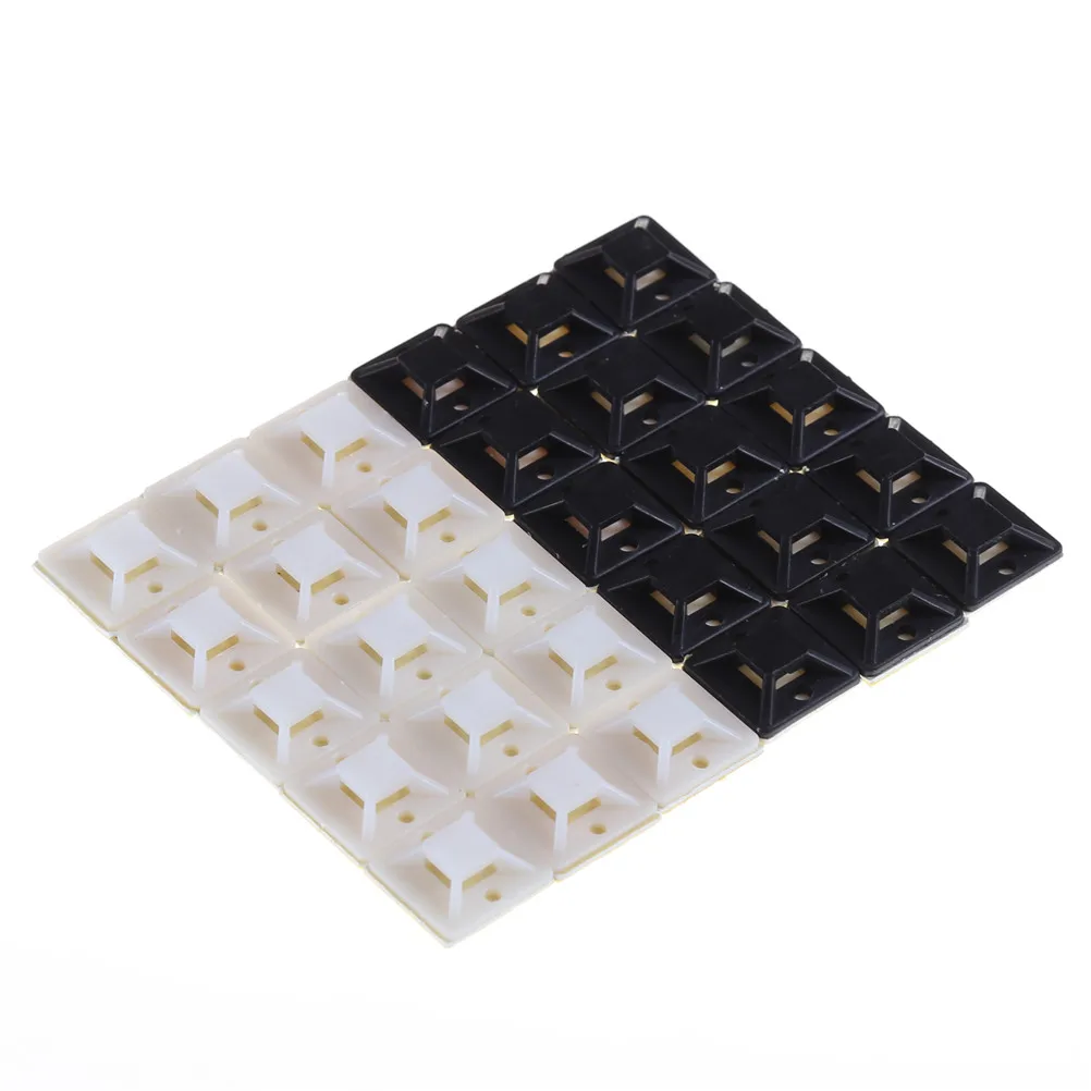 100 шт/упаковка монтажный зажим основания самоклеющийся кабель провод молния