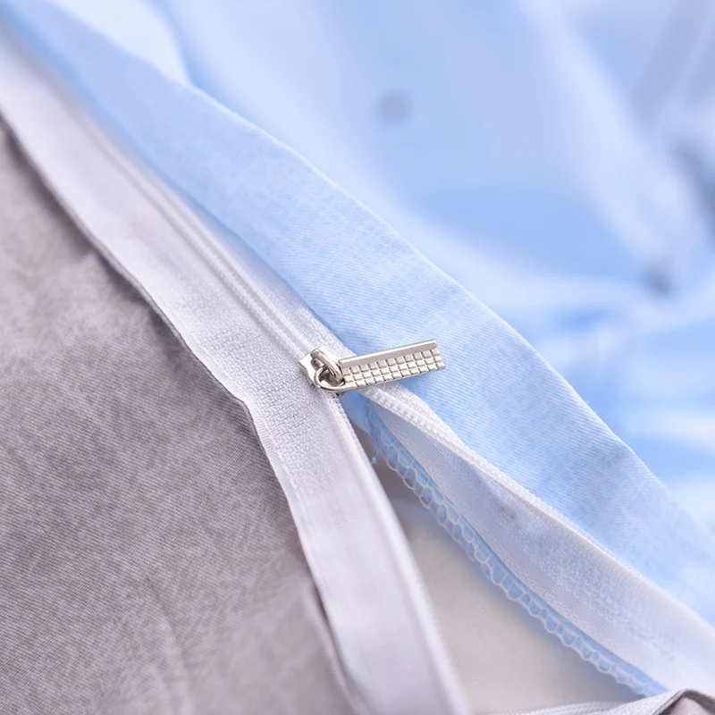 Светло голубой суккуленты из 100% хлопка Набор пододеяльников для пуховых одеял