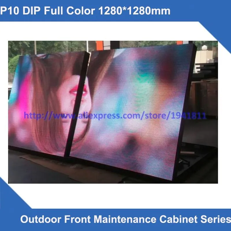 Уличный рекламный светодиодный экран kaler цена P10 RGB или SMD дисплей 1280*1280 мм