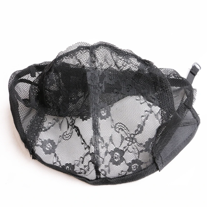 

Wig cap with adjustable strap for making wigs good quality black glueless wig caps hairnets 5 pcs