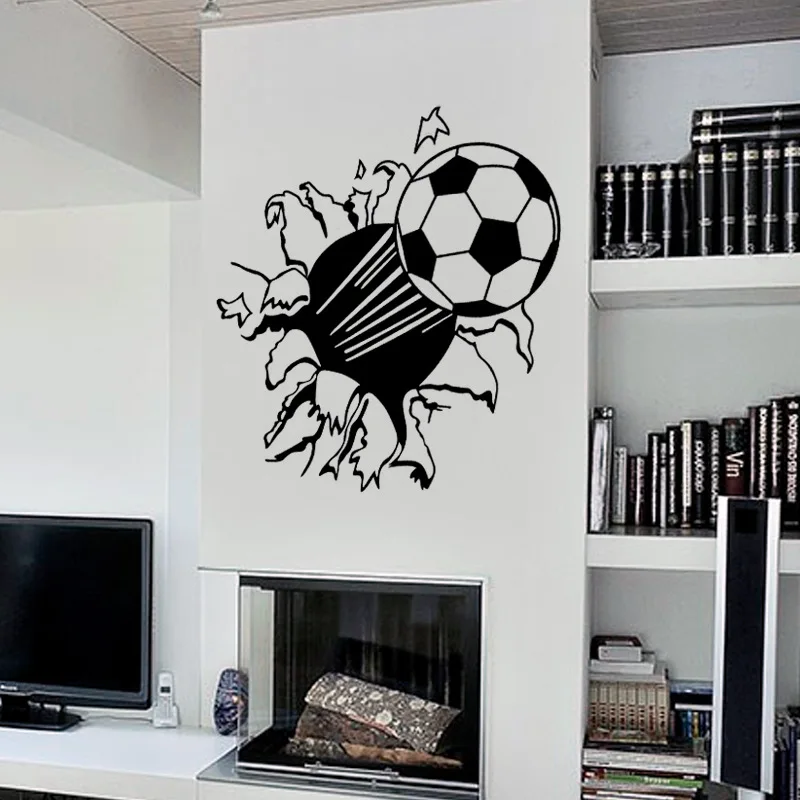 

Carved Football broken wall sticker for kids boy room living room decoration mural home decor decals wallpaper sports stickers