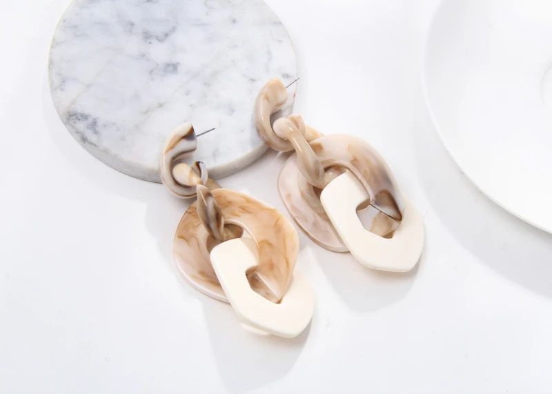 Серьги подвески FishSheep большие акриловые серьги с винтажной геометрией длинные