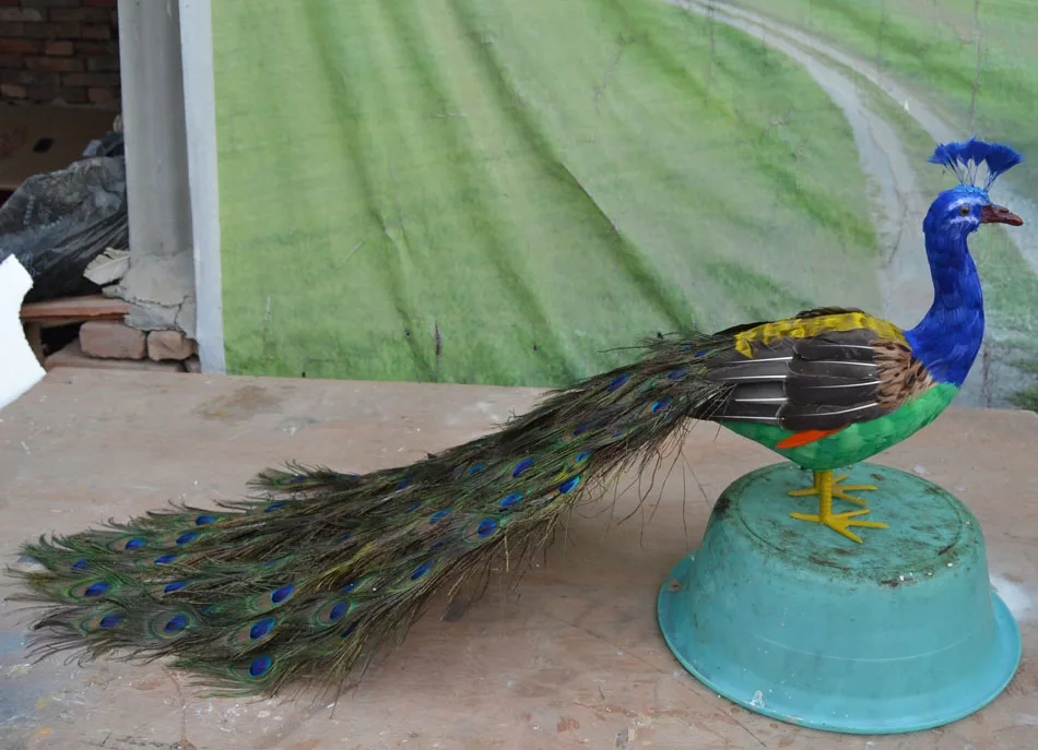 Большая модель павлина из полиэтилена и пуха ручная работа куный кольцевой