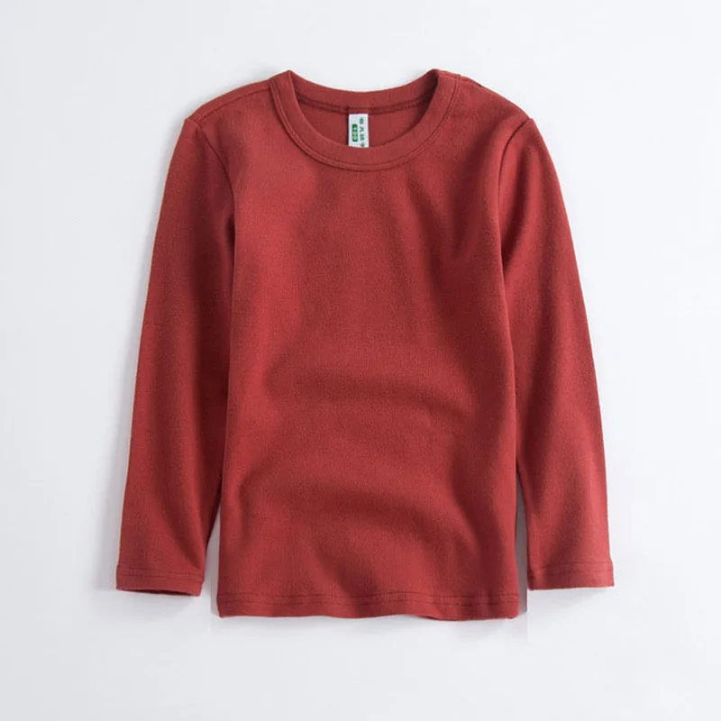 

2019 Spring Autumn Children's Clothing Long Sleeve Casual Kids Candy Color Basic T Shirts for Girls and Boys RT548