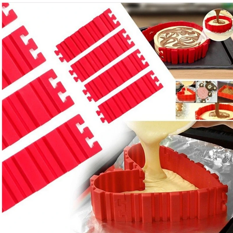 4PCS/SET Silicone cake mold DIY Combination Bake Cake Mould Mold Random Mosaic Shape baking tools Baking|Формы для тортов| |