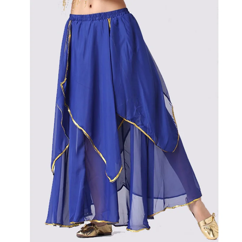 Женский танцевальный костюм юбка для танца живота с золотистым краем 9 цветов |