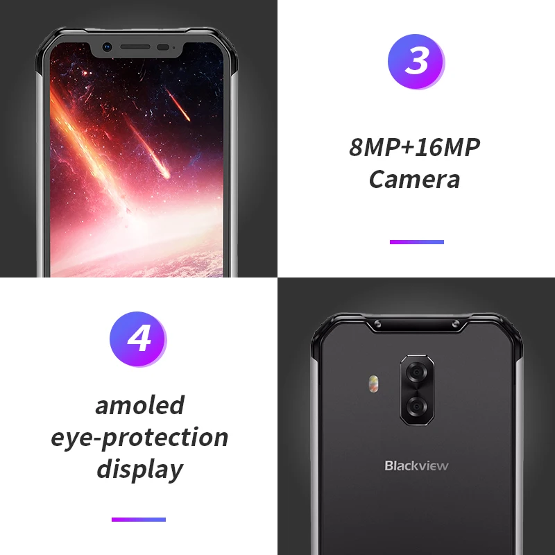 Blackview BV9600 IP68 Водонепроницаемый 6 21 &quotДисплей Android 9 0 Helio P70 4 Гб Оперативная память 64