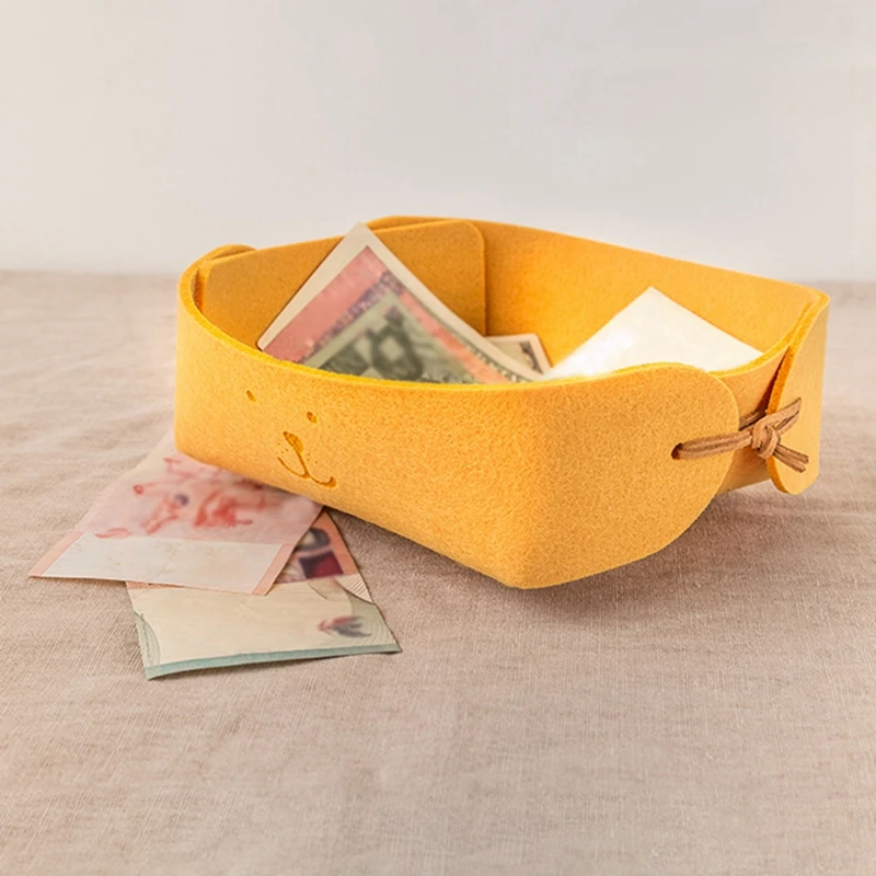 Портативная войлочная домашняя корзина для хранения настольная съемная|Корзины