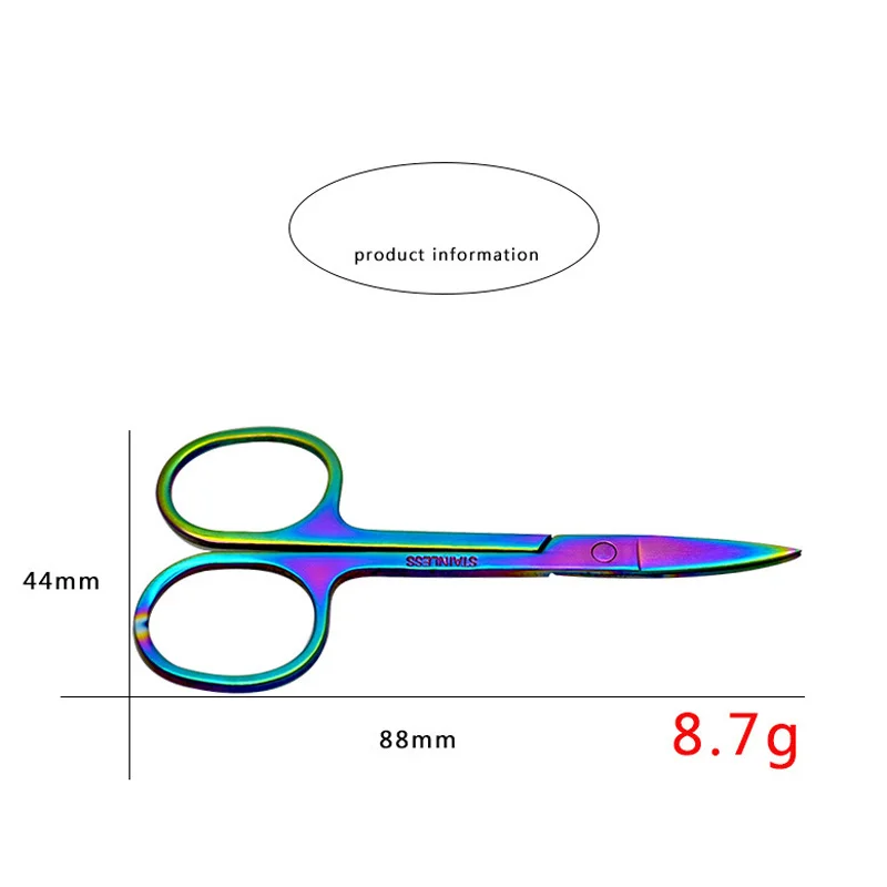

Colorful Stainless Steel Eyebrow Scissor Hair Trimming Beauty Makeup Nail Dead Skin Remover Scissor Makeup Tool