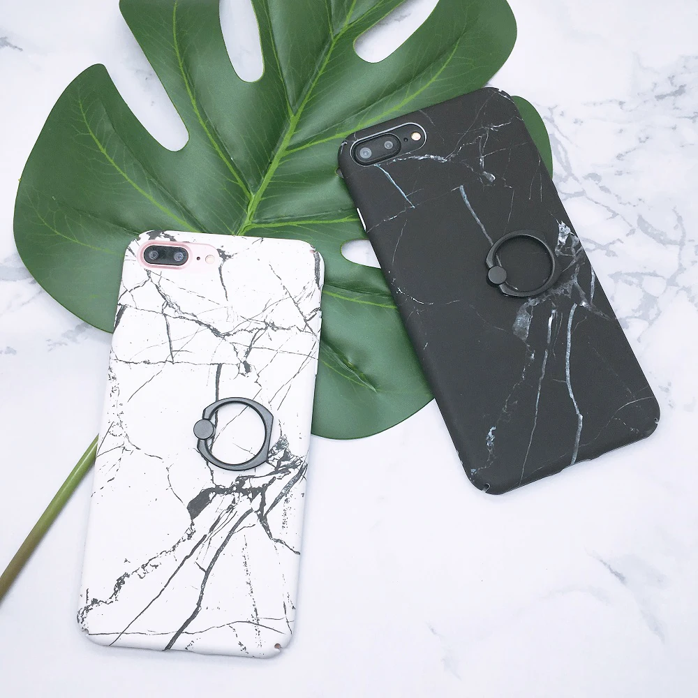 Хит мраморный черный чехол для телефона с ручной подставкой iPhone 6s 6 8plus 7 plus