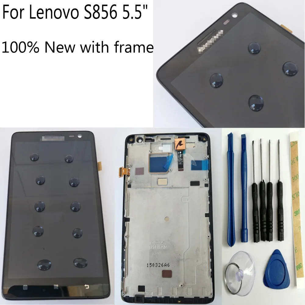 

Shyueda 100% новый с рамкой 5,5 дюймов для Lenovo S856 5,5 дюйма 720x1280 пикселей IPS ЖК-дисплей сенсорный экран дигитайзер с инструментами