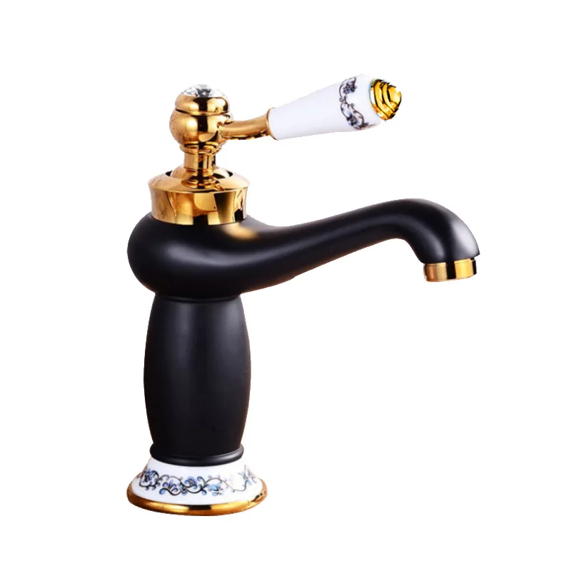 Смеситель для раковины ванной комнаты античная благородная бронза роскошные