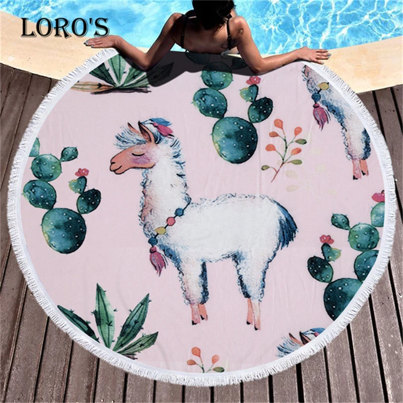 Милый розовый Ангел пони печать пляжное полотенце круглые кисточки микрофибра