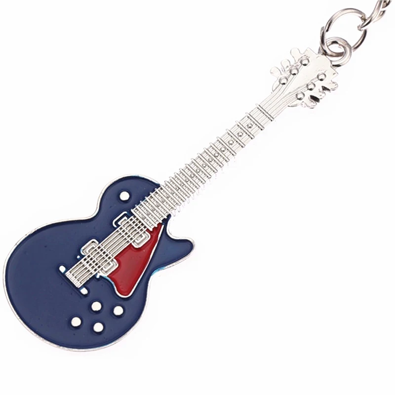 Royal blue Креативный модный музыкальный подарок брелок металлический блестящий брелок-гитара подарок модный кулон унисекс модные аксессуары - Цвет: Royal blue