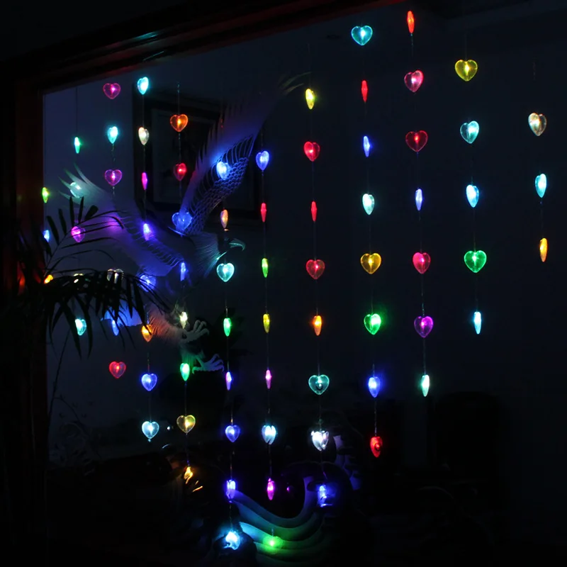 

Wholesale of holiday lights Christmas LED garden decoration curtain ice flash lamp heart