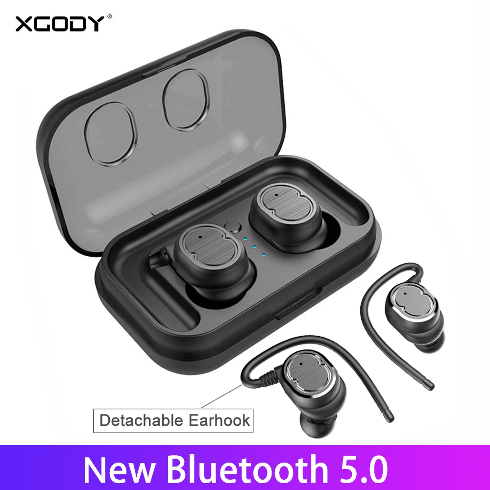 XGODY TWS Bluetooth 5 0 наушники 3D спортивные водостойкие стерео с микрофоном гарнитура