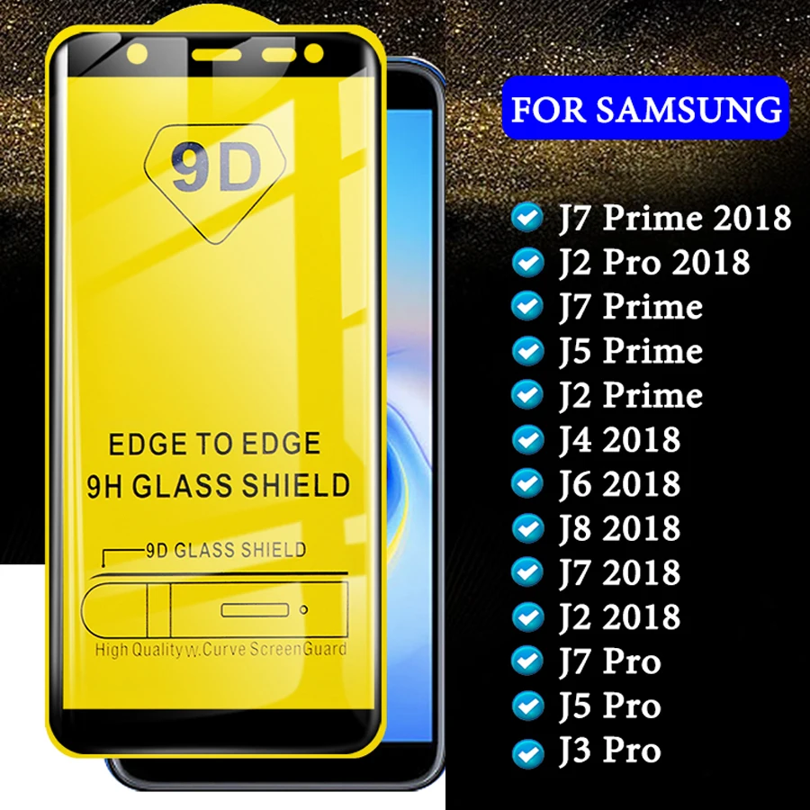 Защитное стекло для samsung j7 prime j2 galaxy j 7 j8 j4 j6 j5 j3 pro 2018 экрана samsug 9d | Мобильные