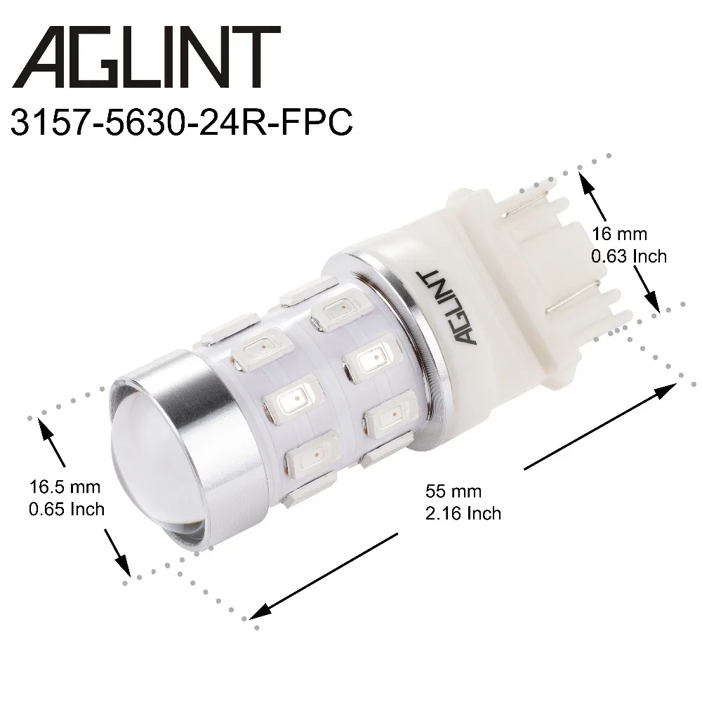 AGLINT 2 шт. Авто Запчасти для авто T25 3157 светодиодный лампы P27/5W 5730 SMD 24 s свет