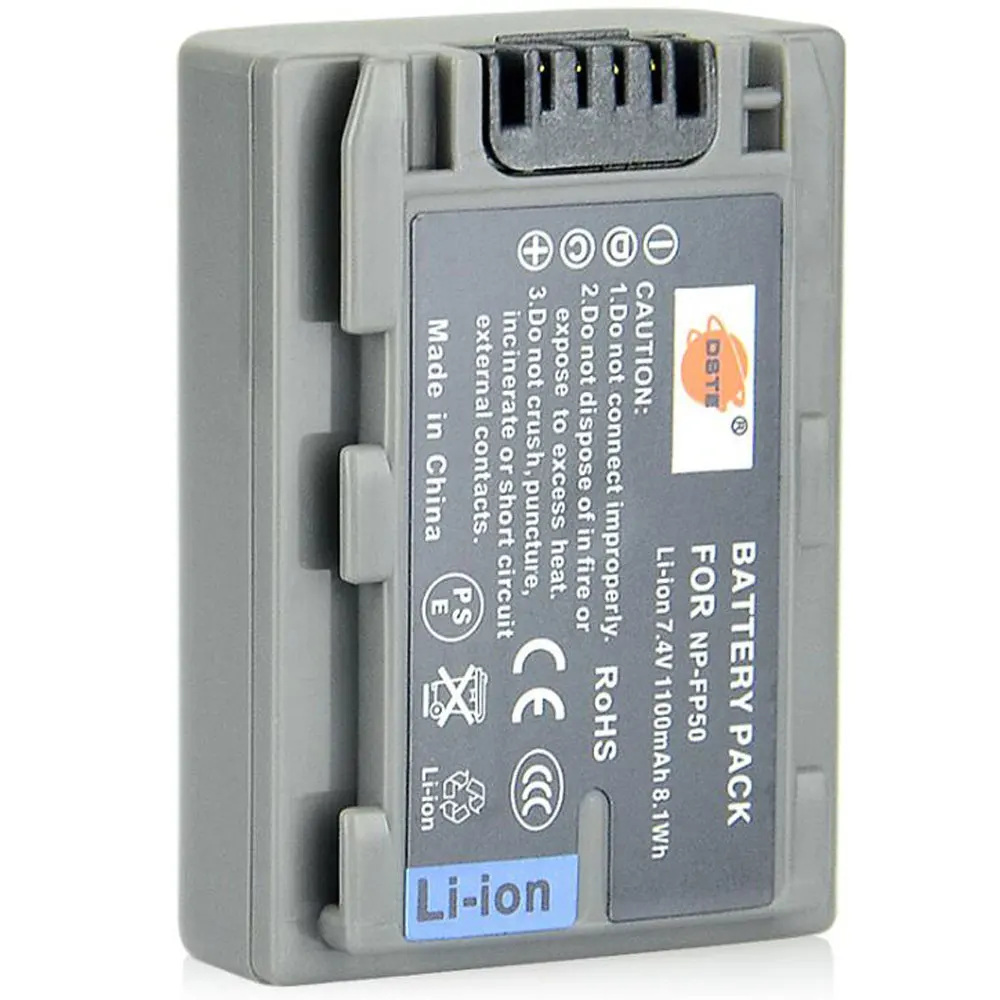 2/3*DSTE 1100mAh NP-FP50 NPFP50 FP30 Camera Battery+1*Charger for Sony DCR-HC21E DCR-HC30 40 43E 65 85 94E 96 DCR-SR30 HDR-cx190 |