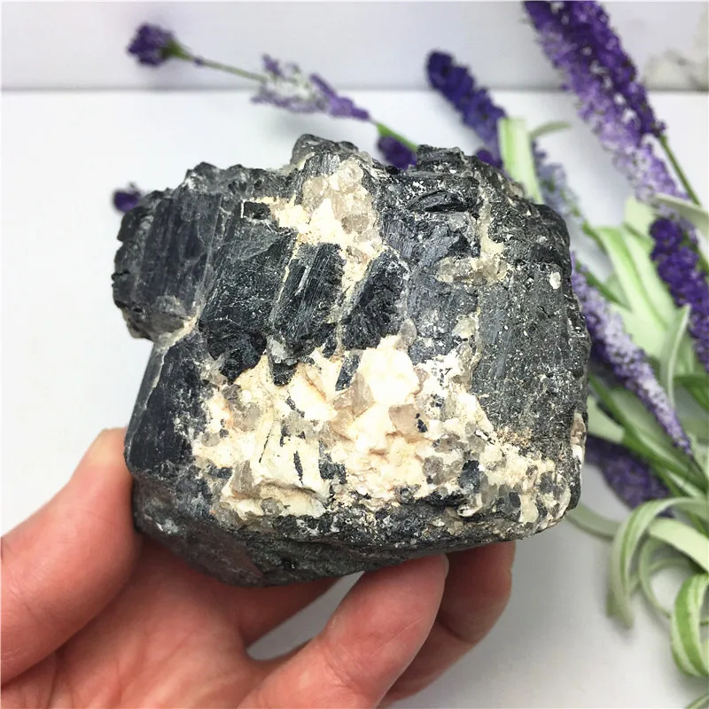 

1pcs Natural Black Tourmaline Crystal Rough Stone Specimen Crystal Rock Stones Rare Gemstone Original Mineral