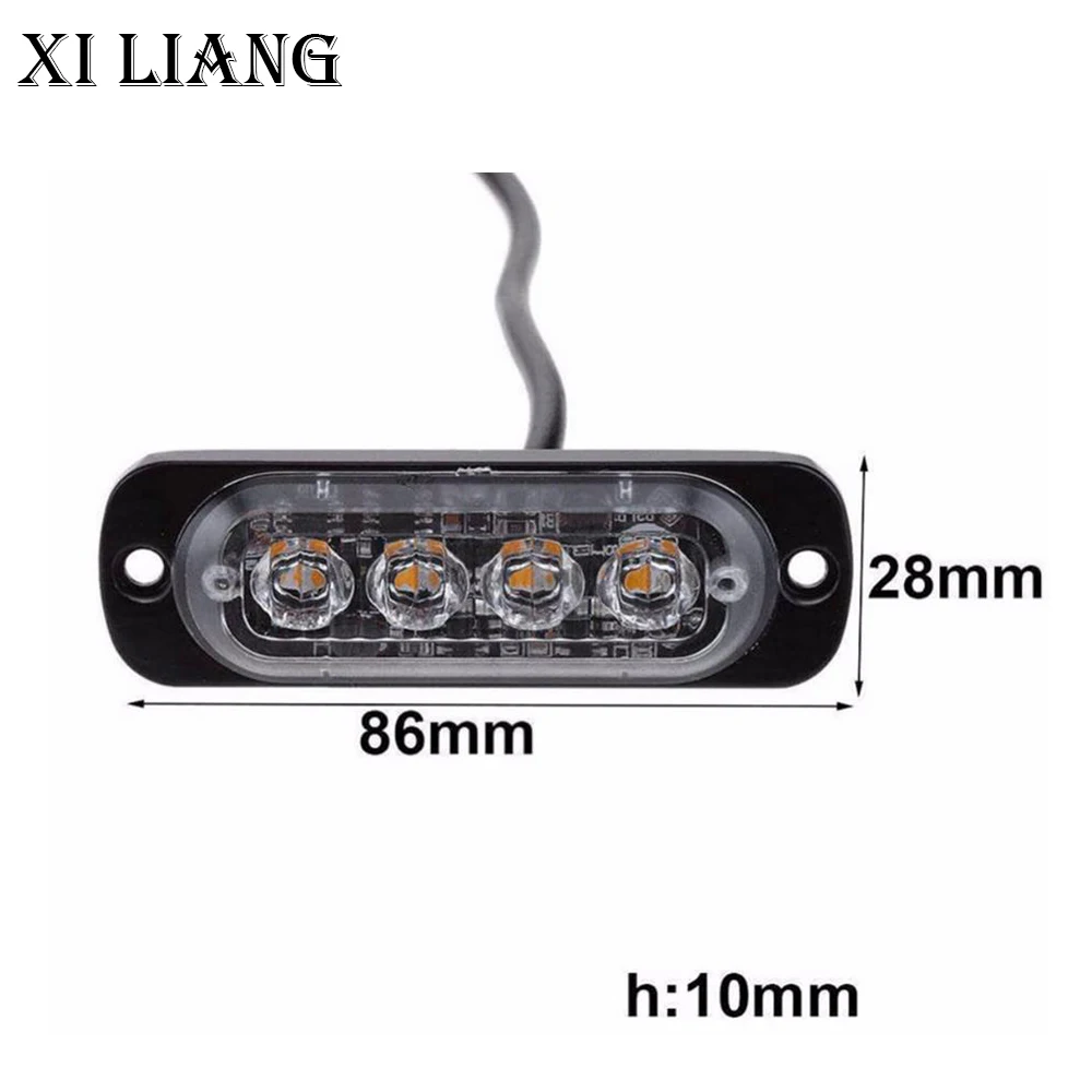 4 LED Strobe led Warning Light waterproof Breakdown Emergency Car Truck Beacon Lamp Amber Traffic warning | Автомобили и
