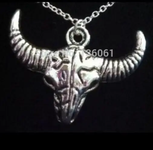 Винтажный серебряный бульдог Собака корова череп музыкальная нота Карма дамба