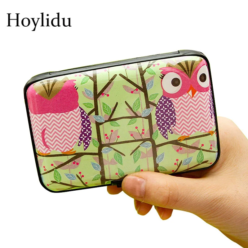 

Cute Owl Prints Credit ID Card Holder Women Anti-theft Wallets 14 Cards Slots Multi-layer Design Bus Card Hasp Plastic Case Gift