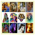 Алмазная 5d-картина с лошадью, тигром, абстрактным животным, квадратнойкруглой формы, алмазная вышивка, 3D Мозаика, украшение для дома